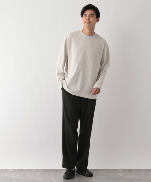 GLOBAL WORK Smile Seed Store（グローバルワーク スマイルシードストア）の「多機能Tシャツ長袖/144106（Tシャツ/カットソー・メンズ・ピンクベージュ/ベージュ/オフホワイト/チャコール/ブルー系その他/ライトグレー/ブラウン/ブラック・LARGE/MEDIUM/X-LARGE/SMALL）」の20枚目の写真