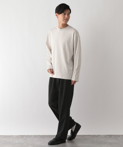 GLOBAL WORK Smile Seed Store（グローバルワーク スマイルシードストア）の「多機能Tシャツ長袖/144106（Tシャツ/カットソー・メンズ・ピンクベージュ/ベージュ/オフホワイト/チャコール/ブルー系その他/ライトグレー/ブラウン/ブラック・LARGE/MEDIUM/X-LARGE/SMALL）」の21枚目の写真