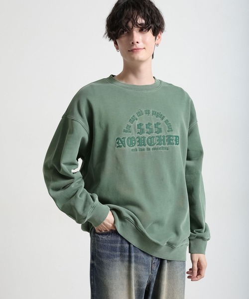 RAGEBLUE（レイジブルー）の「ピグメント/ロゴ刺繍ヘビーウェイト裏毛スウェット（スウェット・メンズ・オフホワイト/ダークグレー/グリーン・LARGE/MEDIUM）」の14枚目の写真
