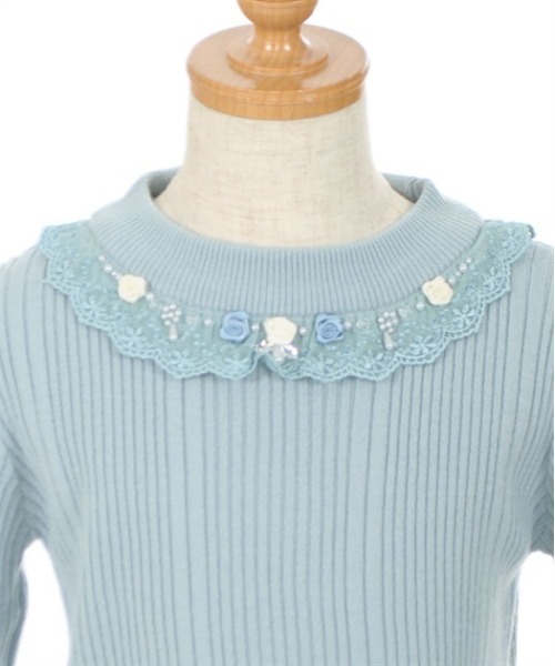 axes femme（アクシーズファム）の「バラボトルネックリブプルオーバー（ニット/セーター・キッズ・ピンク/サックスブルー・MEDIUM/LARGE/X-LARGE）」の18枚目の写真