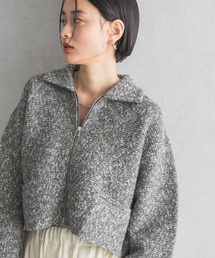 ラメエリZIPカーディガン