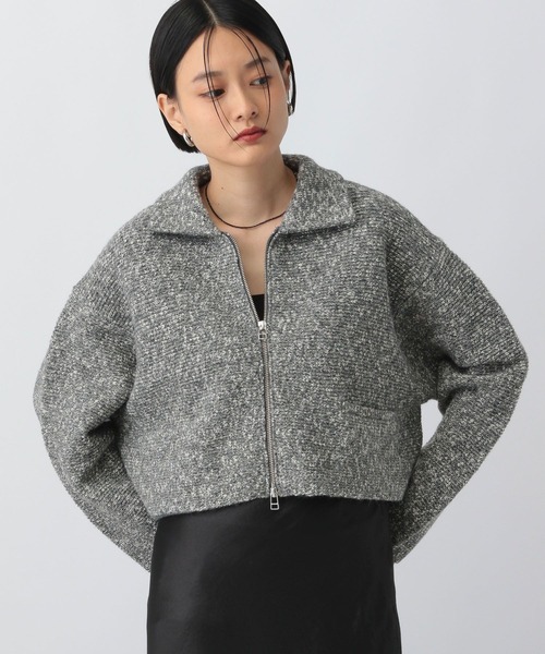 ★ 即購入歓迎  みぃ 様　44 デュベティカ黒♡グレージュ ラメ★XL 2XL セール】ラメエリZIPカーディガン（カーディガン/ボレロ）｜A part by