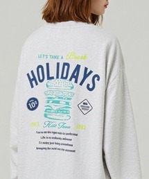 MRU（エムアールユー）の「2025AW MRU/エムアールユー オーバーサイズ 裏起毛 アメリカンショップ 袖/バックリント リンガー スウェット レディース メンズ トレーナー（スウェット）」