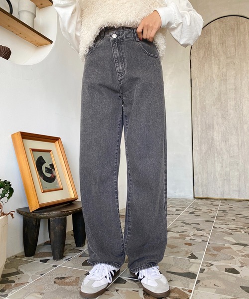 セール】アシンメトリーストレートデニムパンツ（デニムパンツ