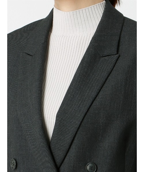 SUIT SQUARE（スーツスクエア）の「ダブルブレストジャケット ウォッシャブル シャンブレー シャークスキン（スーツジャケット・レディース・ブラック/ブラウン/ネイビー・38(9号)/36(7号)/40(11号)）」の21枚目の写真