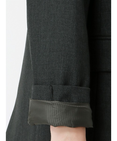 SUIT SQUARE（スーツスクエア）の「ダブルブレストジャケット ウォッシャブル シャンブレー シャークスキン（スーツジャケット・レディース・ブラック/ブラウン/ネイビー・38(9号)/36(7号)/40(11号)）」の20枚目の写真
