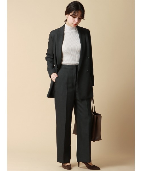 SUIT SQUARE（スーツスクエア）の「ダブルブレストジャケット ウォッシャブル シャンブレー シャークスキン（スーツジャケット・レディース・ブラック/ブラウン/ネイビー・38(9号)/36(7号)/40(11号)）」の16枚目の写真