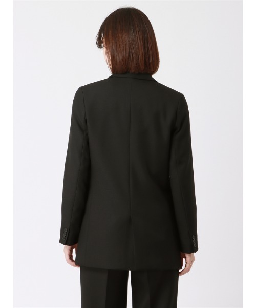 SUIT SQUARE（スーツスクエア）の「ダブルブレストジャケット ウォッシャブル シャンブレー シャークスキン（スーツジャケット・レディース・ブラック/ブラウン/ネイビー・38(9号)/36(7号)/40(11号)）」の12枚目の写真