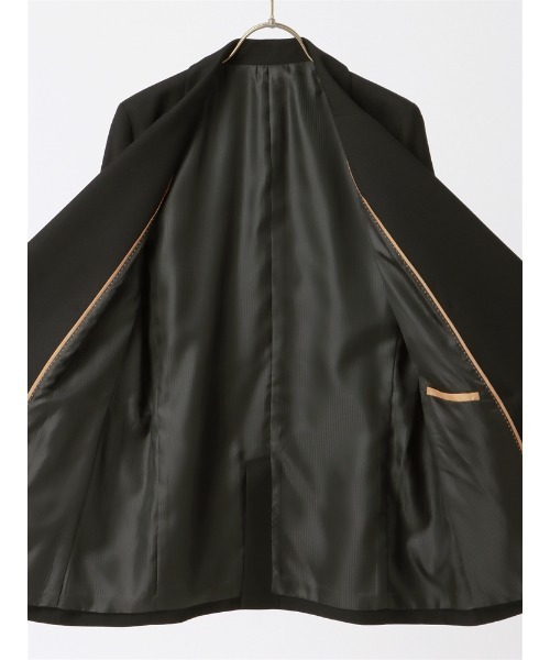 SUIT SQUARE（スーツスクエア）の「ダブルブレストジャケット ウォッシャブル シャンブレー シャークスキン（スーツジャケット・レディース・ブラック/ブラウン/ネイビー・38(9号)/36(7号)/40(11号)）」の11枚目の写真