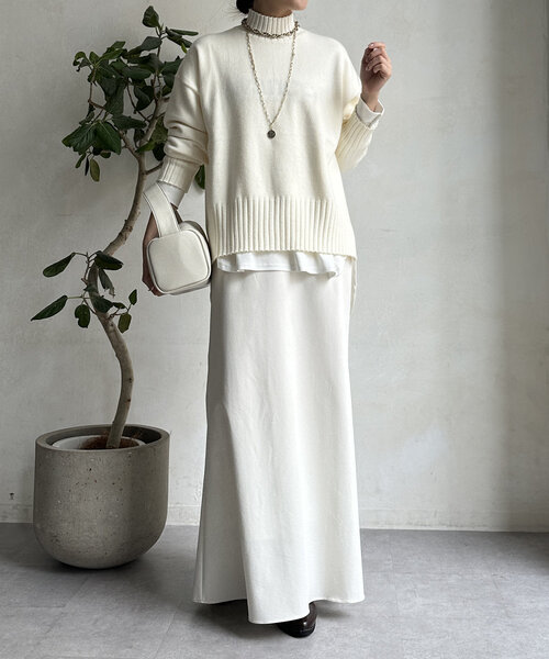 【WEB限定】モッチリミドルゲージハイネックニット（ニット/セーター）｜DouDou（ドゥドゥ）