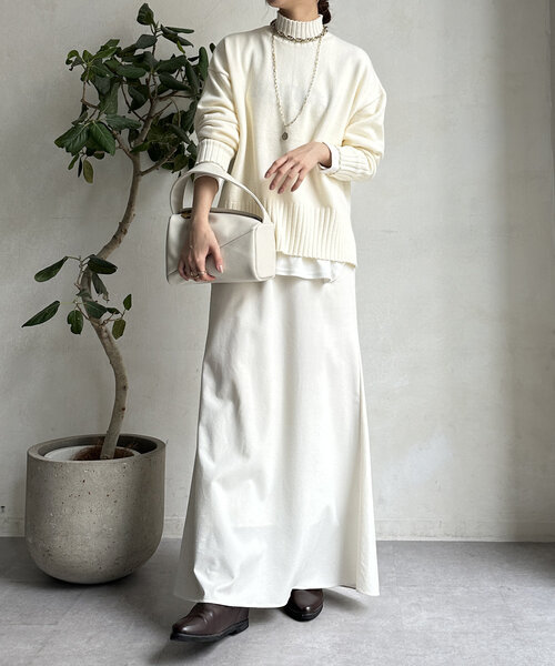 【WEB限定】モッチリミドルゲージハイネックニット（ニット/セーター）｜DouDou（ドゥドゥ）