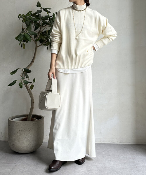 【WEB限定】モッチリミドルゲージハイネックニット（ニット/セーター）｜DouDou（ドゥドゥ）