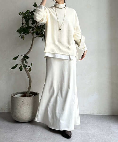 【WEB限定】モッチリミドルゲージハイネックニット（ニット/セーター）｜DouDou（ドゥドゥ）