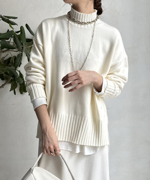 【WEB限定】モッチリミドルゲージハイネックニット（ニット/セーター）｜DouDou（ドゥドゥ）