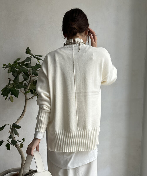 【WEB限定】モッチリミドルゲージハイネックニット（ニット/セーター）｜DouDou（ドゥドゥ）