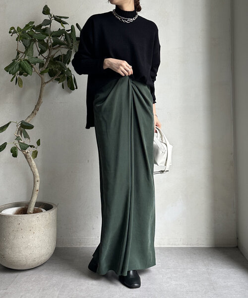 【WEB限定】モッチリミドルゲージハイネックニット（ニット/セーター）｜DouDou（ドゥドゥ）