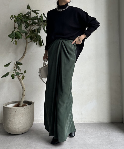 【WEB限定】モッチリミドルゲージハイネックニット（ニット/セーター）｜DouDou（ドゥドゥ）