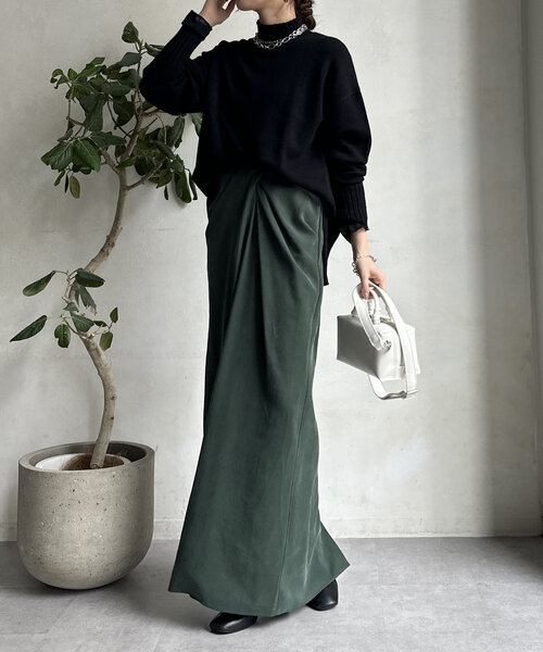 【WEB限定】モッチリミドルゲージハイネックニット（ニット/セーター）｜DouDou（ドゥドゥ）