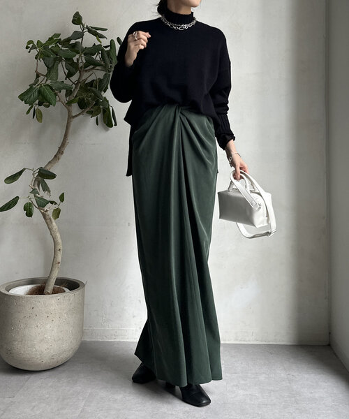 【WEB限定】モッチリミドルゲージハイネックニット（ニット/セーター）｜DouDou（ドゥドゥ）