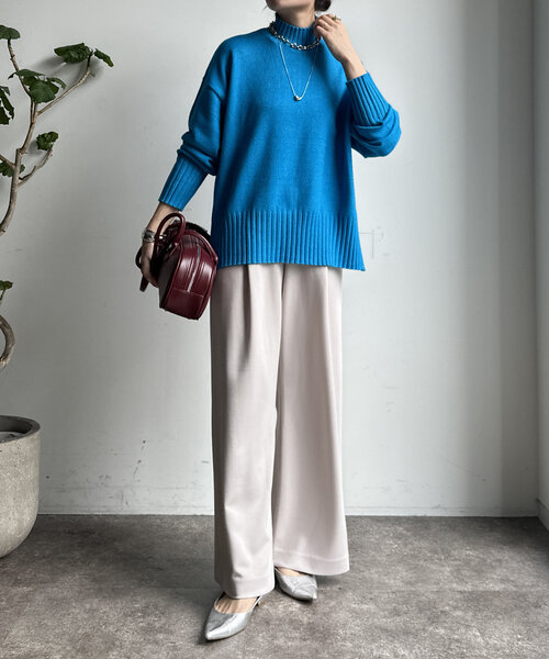 【WEB限定】モッチリミドルゲージハイネックニット（ニット/セーター）｜DouDou（ドゥドゥ）