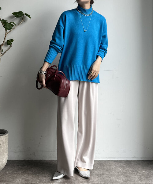 【WEB限定】モッチリミドルゲージハイネックニット（ニット/セーター）｜DouDou（ドゥドゥ）