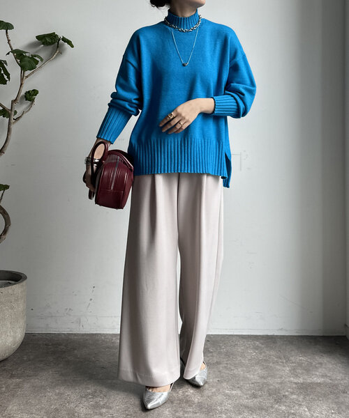 【WEB限定】モッチリミドルゲージハイネックニット（ニット/セーター）｜DouDou（ドゥドゥ）