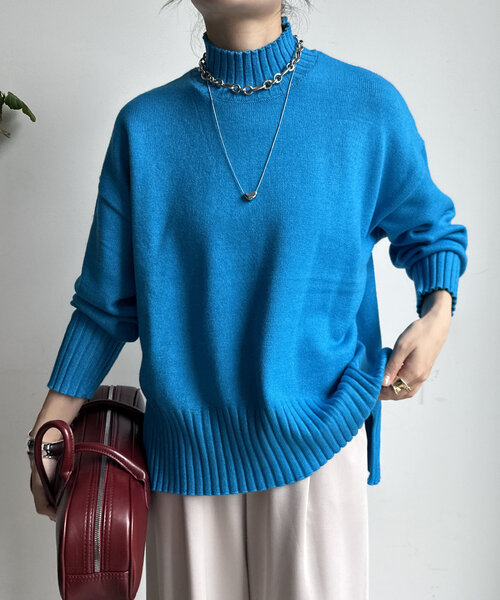 【WEB限定】モッチリミドルゲージハイネックニット（ニット/セーター）｜DouDou（ドゥドゥ）