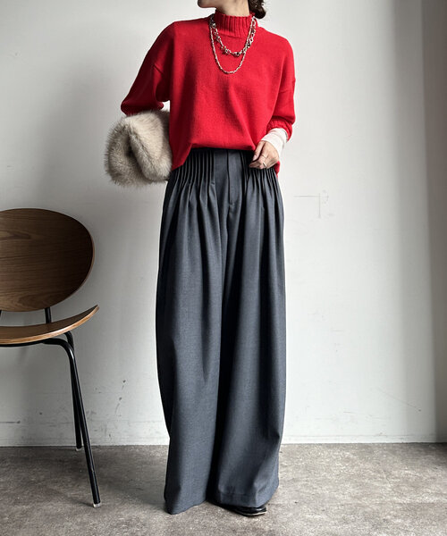 【WEB限定】モッチリミドルゲージハイネックニット（ニット/セーター）｜DouDou（ドゥドゥ）