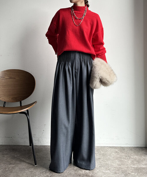 【WEB限定】モッチリミドルゲージハイネックニット（ニット/セーター）｜DouDou（ドゥドゥ）