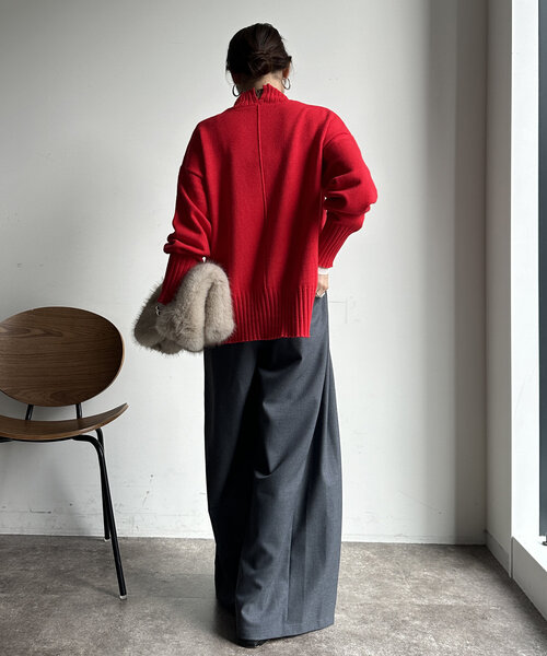 【WEB限定】モッチリミドルゲージハイネックニット（ニット/セーター）｜DouDou（ドゥドゥ）