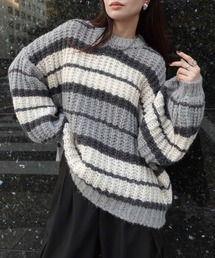 CORNERS｜コーナーズのニット/セーター（グレー/灰色系・ボーダー柄