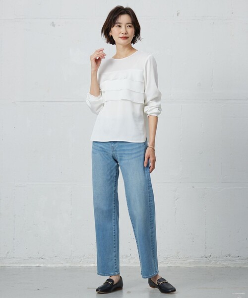 J.PRESS Ladies(J.プレス レディス)の「【洗える】ヴィンテージWAVE ブラウス(シャツ/ブラウス・レディース・ホワイト系/イエロー系・XS)」の3枚目の写真