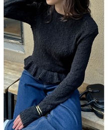 [2024-25 WINTER COLLECTION]マシュマロタッチポップコーン裾フリルニットトップス