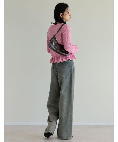 Re:EDIT（リエディ）の「[2024-25 WINTER COLLECTION]マシュマロタッチポップコーン裾フリルニットトップス（ニット/セーター・レディース・ブラック/アイボリー/レッド/ブラウン/ピンク・MEDIUM/LARGE）」の21枚目の写真