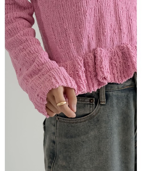 2024-25 WINTER COLLECTION]マシュマロタッチポップコーン裾フリル