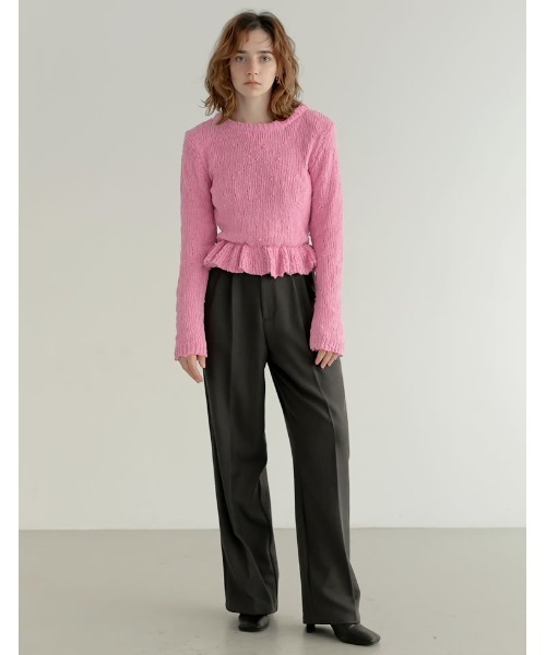 2024-25 WINTER COLLECTION]マシュマロタッチポップコーン裾フリル