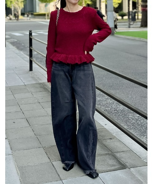 2024-25 WINTER COLLECTION]マシュマロタッチポップコーン裾フリル