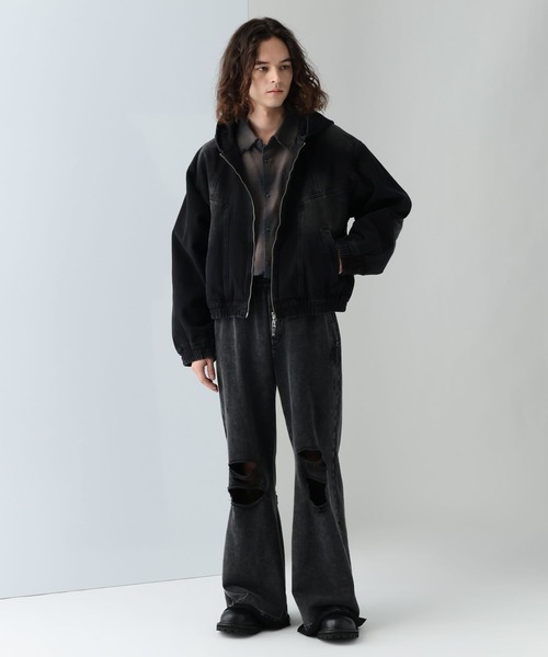 HARE（ハレ）の「ダメージチェックネルシャツ(HARE)（シャツ/ブラウス・メンズ・ブラック/ブラウン/ブルー・FREE）」の8枚目の写真