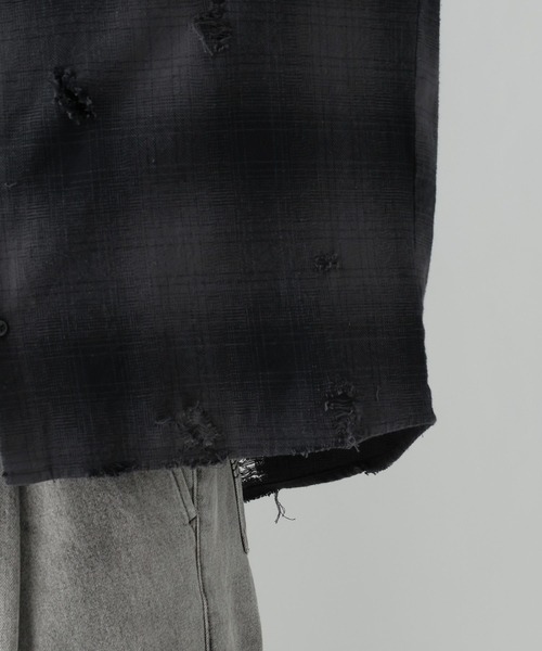 HARE（ハレ）の「ダメージチェックネルシャツ(HARE)（シャツ/ブラウス・メンズ・ブラック/ブラウン/ブルー・FREE）」の20枚目の写真