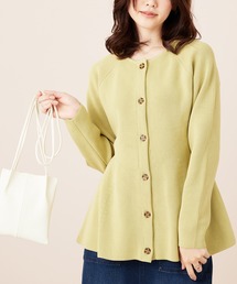 上品スポンディッシュペプラムカーディガン