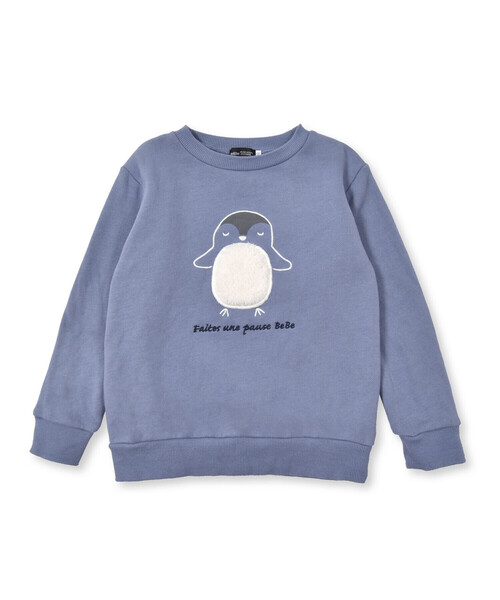 【セール】裏起毛アニマルファーパッチ刺しゅうトレーナー(80~150cm)（スウェット）｜BeBe（ベベ）