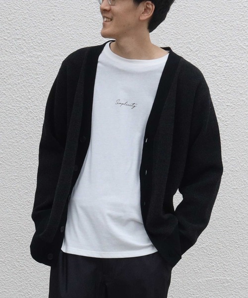 Right-on（ライトオン）の「【NEOSARTIC】JQD カーディガンアンサンブル（カーディガン/ボレロ・メンズ・ブラック/ダークベージュ/ダークグレー・M/L/XL）」の2枚目の写真