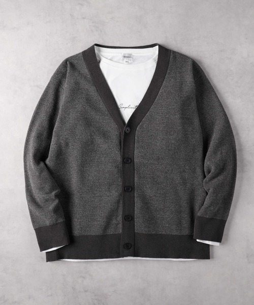 Right-on（ライトオン）の「【NEOSARTIC】JQD カーディガンアンサンブル（カーディガン/ボレロ・メンズ・ブラック/ダークベージュ/ダークグレー・M/L/XL）」の5枚目の写真