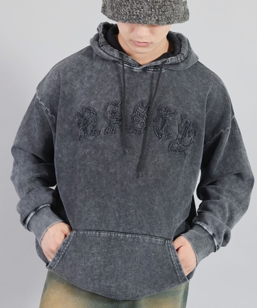 SPINNS（スピンズ）の「グランジ＆ストリート/ヴィンテージライクパッチワークロゴパーカー/NASTY（パーカー・メンズ・ブラック/ブラウン/ブラック系その他・ONESIZE）」の7枚目の写真