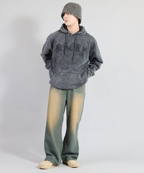 SPINNS（スピンズ）の「グランジ＆ストリート/ヴィンテージライクパッチワークロゴパーカー/NASTY（パーカー・メンズ・ブラック/ブラウン/ブラック系その他・ONESIZE）」の9枚目の写真