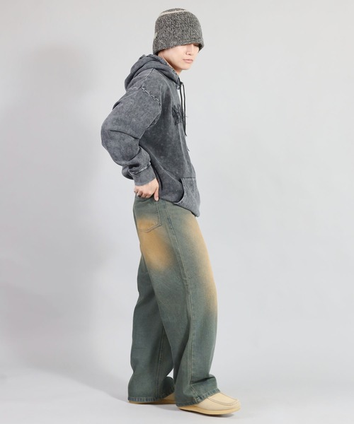 SPINNS（スピンズ）の「グランジ＆ストリート/ヴィンテージライクパッチワークロゴパーカー/NASTY（パーカー・メンズ・ブラック/ブラウン/ブラック系その他・ONESIZE）」の8枚目の写真