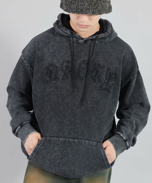 SPINNS（スピンズ）の「グランジ＆ストリート/ヴィンテージライクパッチワークロゴパーカー/NASTY（パーカー・メンズ・ブラック/ブラウン/ブラック系その他・ONESIZE）」の17枚目の写真
