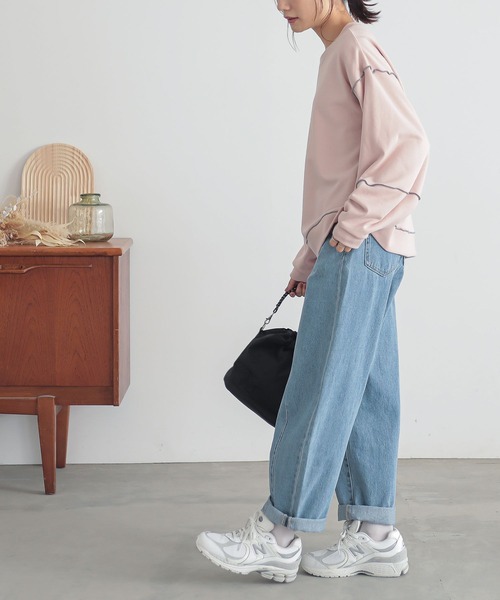 n'OrLABEL（ノアールレーベル）の「『裏毛メローランタンスリーブプルオーバー』（スウェット・レディース・ピンク/ライトブルー/オートミール/チャコール・2/1）」の16枚目の写真