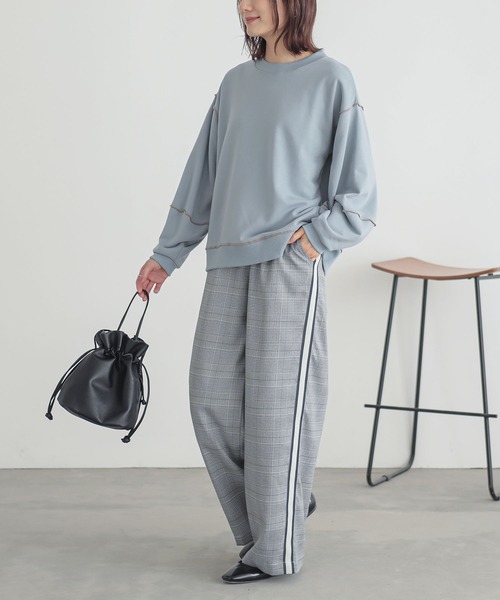 n'OrLABEL（ノアールレーベル）の「『裏毛メローランタンスリーブプルオーバー』（スウェット・レディース・ピンク/ライトブルー/オートミール/チャコール・2/1）」の10枚目の写真