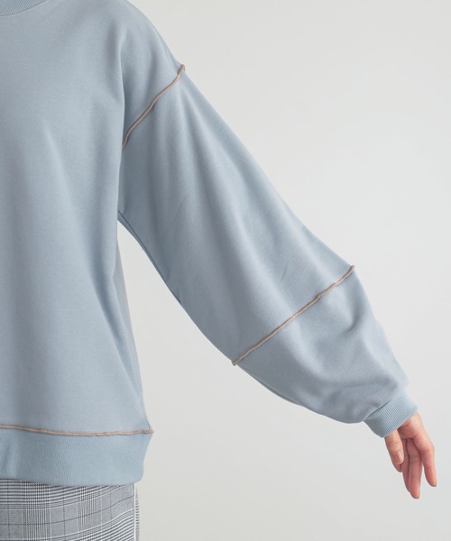 n'OrLABEL（ノアールレーベル）の「『裏毛メローランタンスリーブプルオーバー』（スウェット・レディース・ピンク/ライトブルー/オートミール/チャコール・2/1）」の13枚目の写真